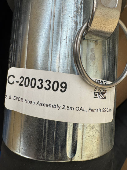 Alfagomma EPDM Suction and Discharge Hose Assembly with Stainless Steel Cam and Groove Fittings C-2003309 3 In. ID 150 PSI