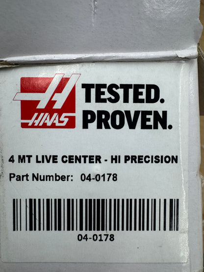 Haas Live Center 04-0178 | MT4 | No. 4 Morse Taper, 60 Deg. Point | Orientation: Axial