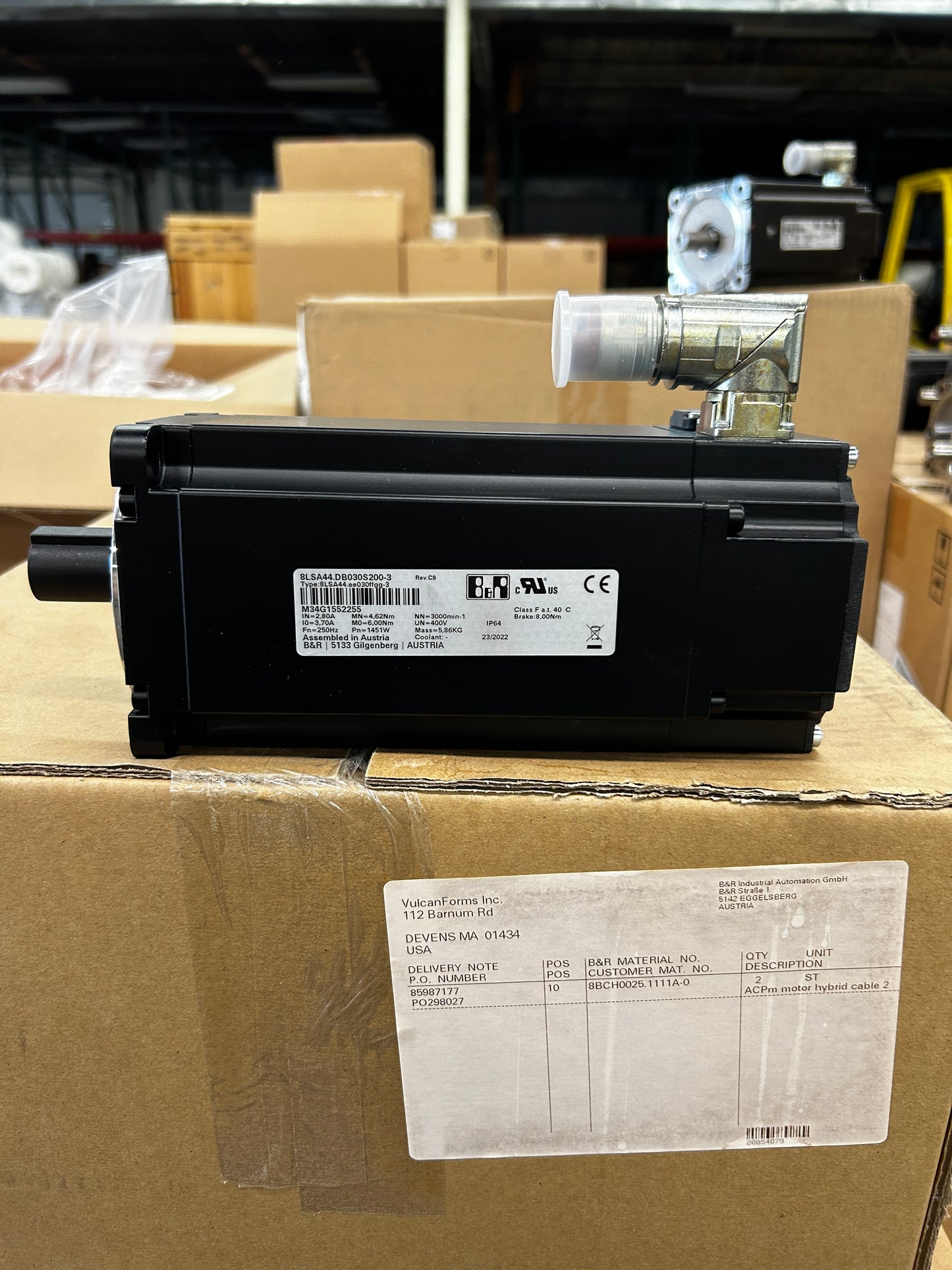 B&R Automation Servo Motor 8LSA44.DB030S200-3 - 3 kW 3000 RPM