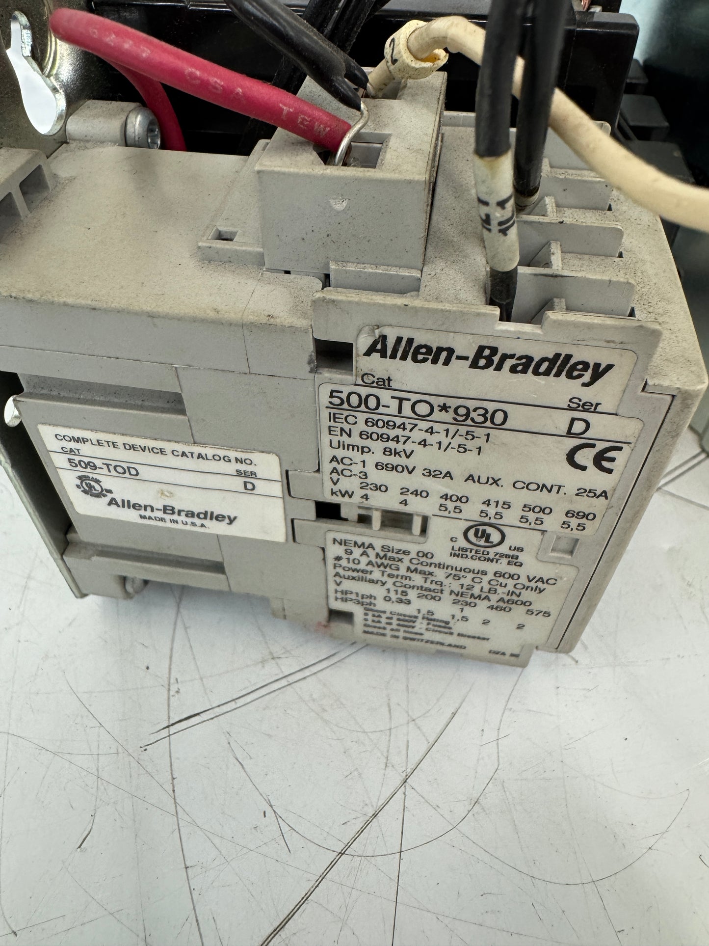 Allen-Bradley Full Voltage Non-Reversing Motor Starter 509-TOD 600VAC Max