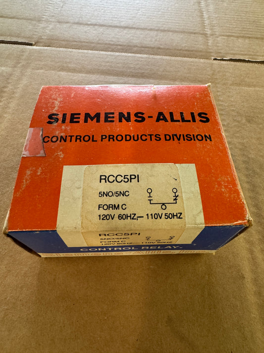 Siemens-Allis RCC5PI Control Relay 120V AC Open Box Unused