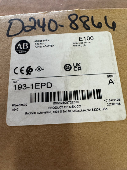 Allen-Bradley DIN Rail Panel Adapter 193-1EPD