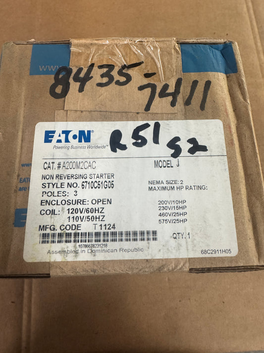 Eaton NEMA Size 2 Non Reversing Motor Starter A200M2CAC