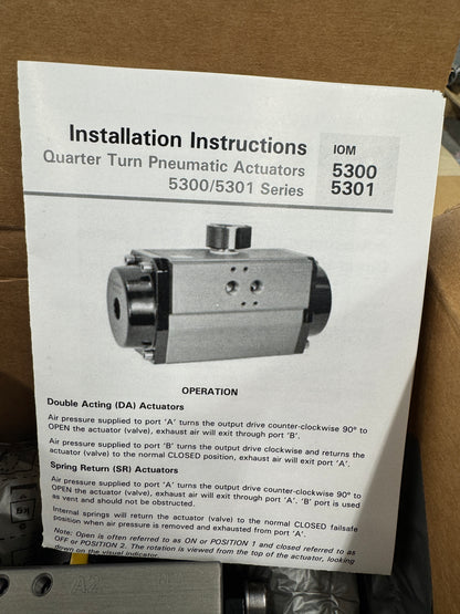 Valworx Air Actuated 3-Way Ball Valve 521708