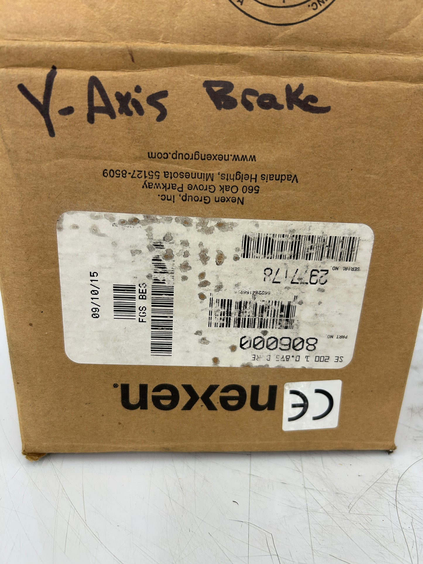 Nexen Group, Inc. Spring Engaged Brake 806000 0.875 in. Bore, 6.62 in. OD x 3.44 in. Body Length, 143TC/145TC NEMA Frame