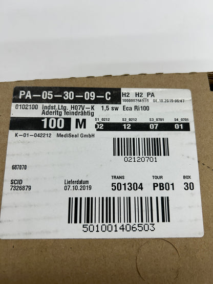 General Cavi Single-Core Wire PA-05-30-09-C 1.5 mm², 100 M Coil, Black