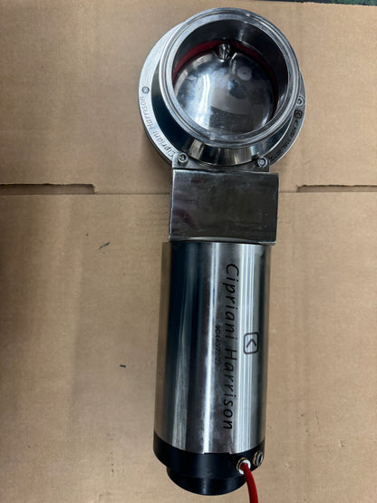 Cipriani Harrison Pneumatic Actuated Butterfly Valve 9C440/72/22 4 In. Sanitary Clamp, AISI 316L
