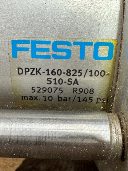 Festo Tandem Cylinder DPZK-160-825/100-S10-SA 145 PSI Max