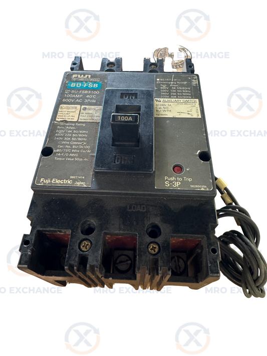 Fuji Electric BU-FSB3100 Molded Case Circuit Breaker 600V AC Untested Surplus