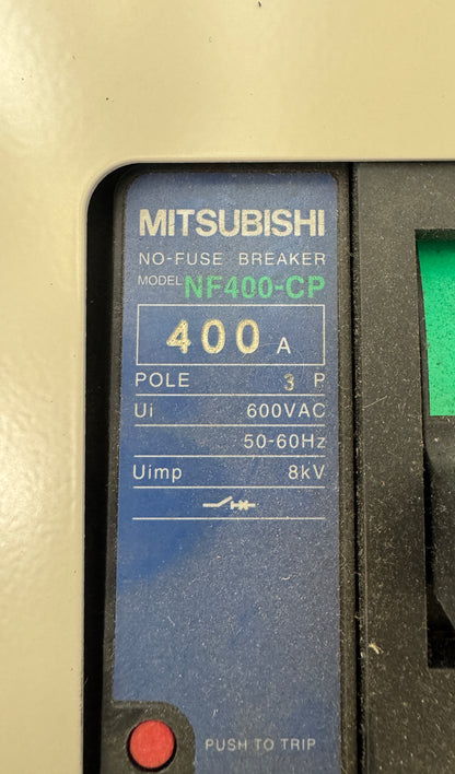 Mitsubishi Electric 3-Pole Molded Case Circuit Breaker (MCCB) NF400-CP 600VAC