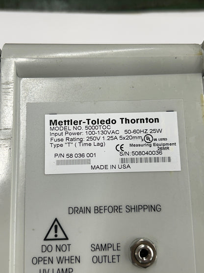 Mettler-Toledo Thornton TOC Analyzer 5000TOC / 5000TOCe, P/N 58 036 001