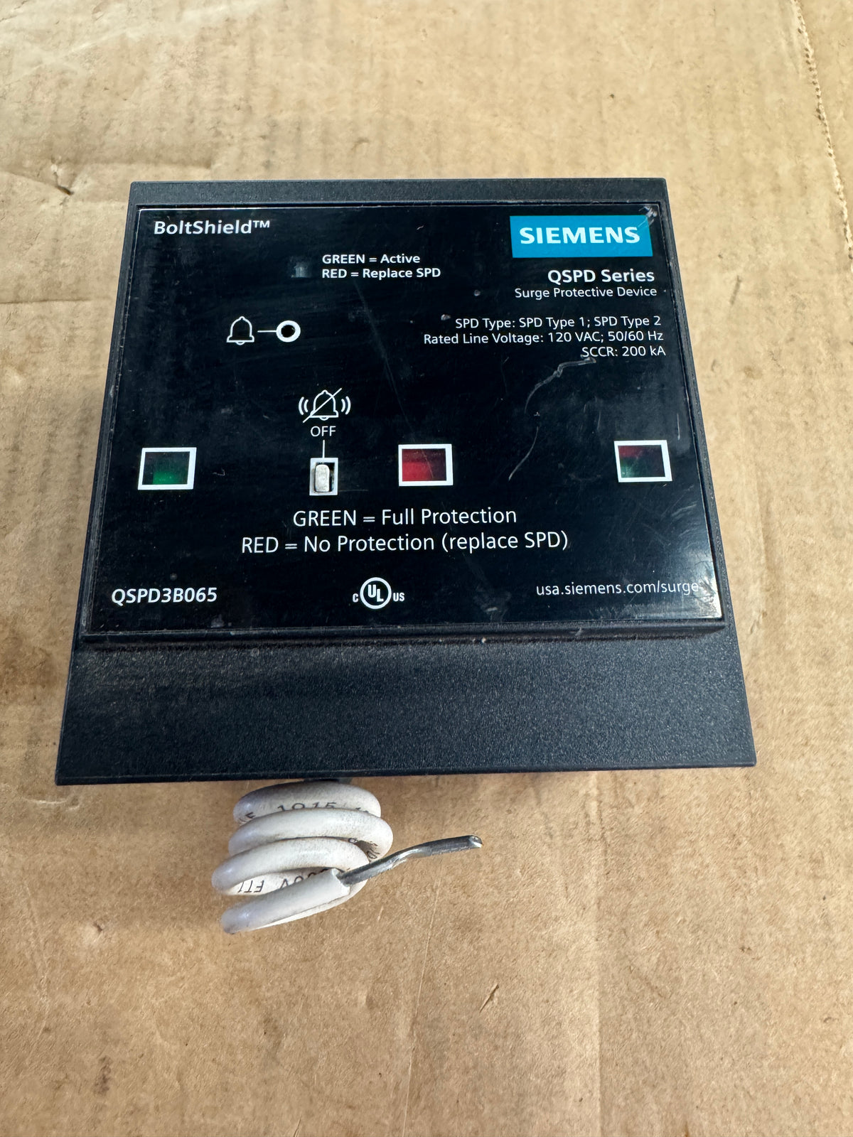 Siemens QSPD3B065 Surge Protective Device 240/120V 3 Phase Untested Surplus
