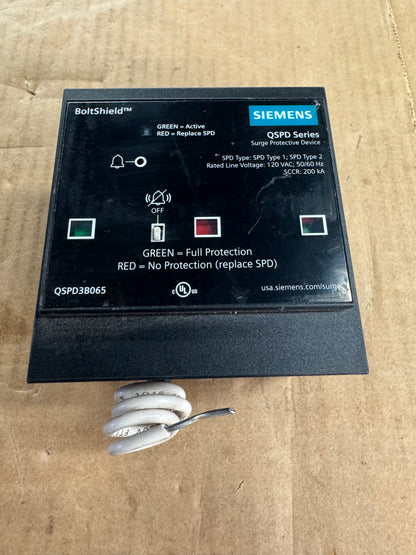 Siemens QSPD3B065 Surge Protective Device 240/120V 3 Phase Untested Surplus