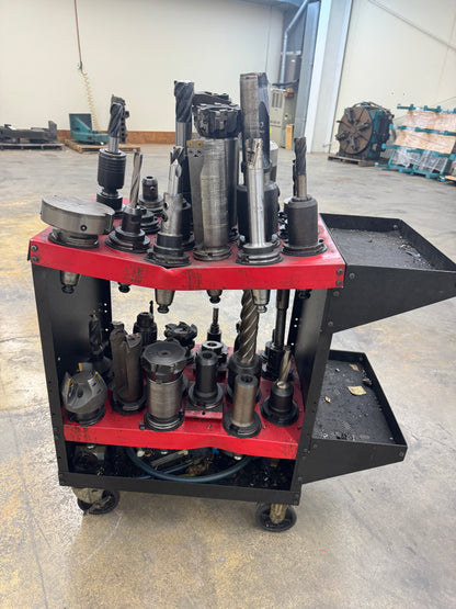 Mixed CAT50 Tooling Lot with Cart | CAT50