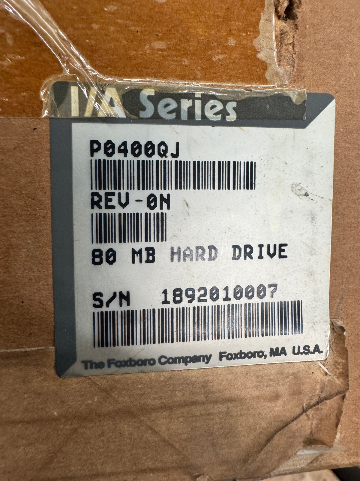 Foxboro P0400QJ I/A Series 80 MB Hard Drive Module Open Box - Unused