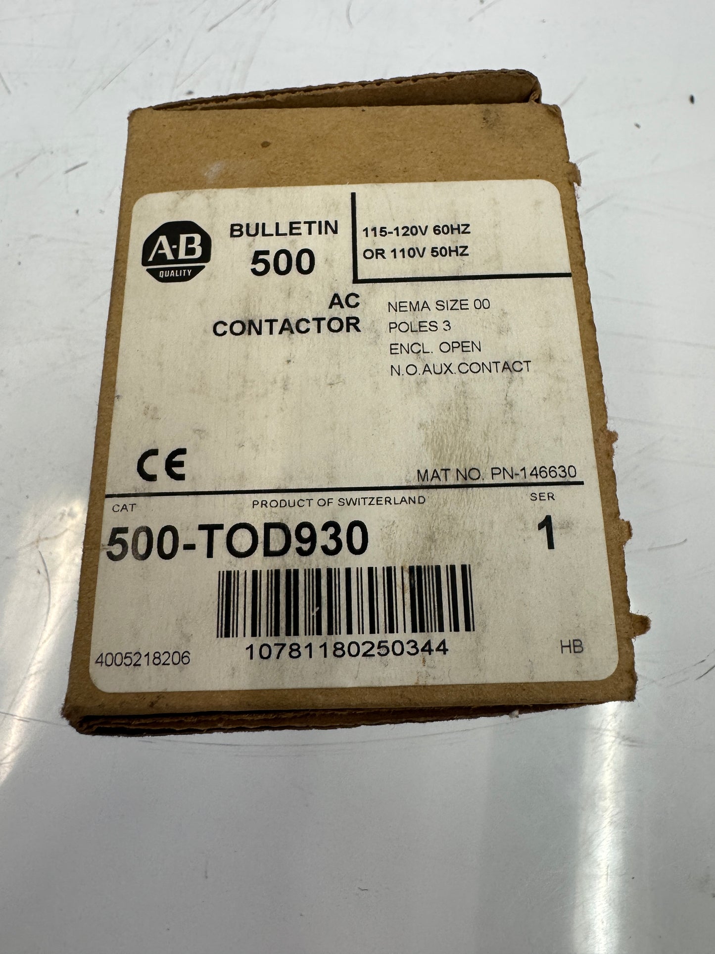 Allen-Bradley Contactor 500-TO*930 600 VAC MAX