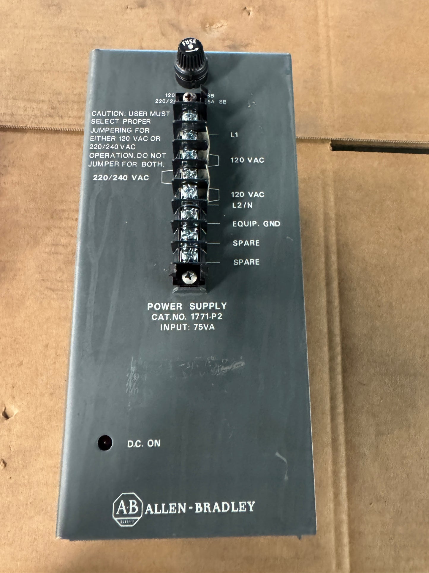 Allen-Bradley Power Supply 1771-P2 120/240 VAC