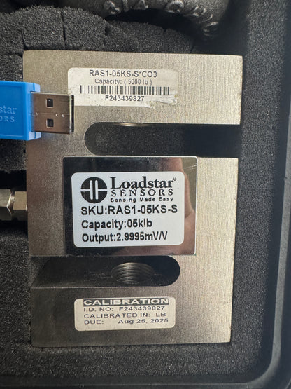 Loadstar Sensors S-Beam Load Cell Kit RAS1-05KS-S 5,000 Lb Capacity 16-Bit
