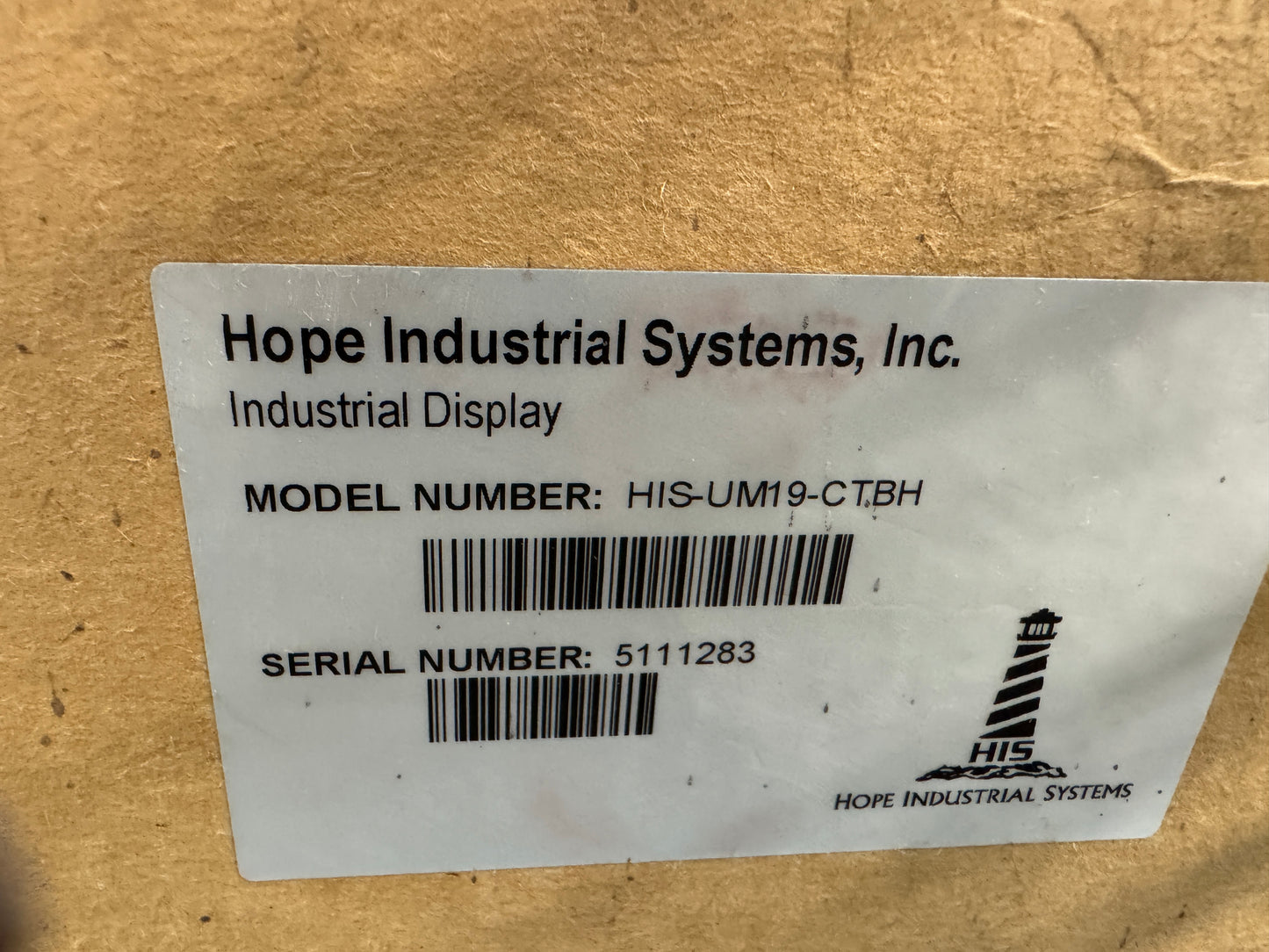 Hope Industrial Systems Industrial Monitor HIS-UM19-CTBH 100-240 VAC