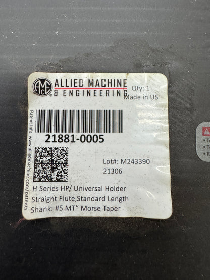 Allied Machine & Engineering (AMEC) Universal Spade Drill Insert Holder 21881-0005 / H-500-5MT-SR | 4 in. to 8.5 in Cutting Diameter | Orientation: Axial | Coolant Through