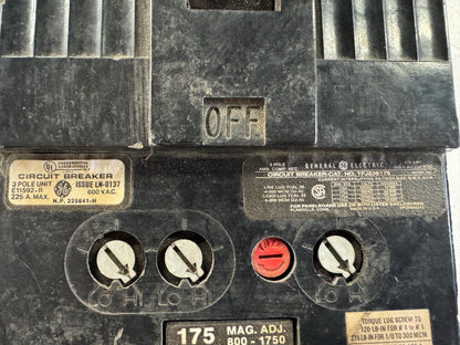 General Electric Molded Case Circuit Breaker TFJ236175 600V AC / 250V DC