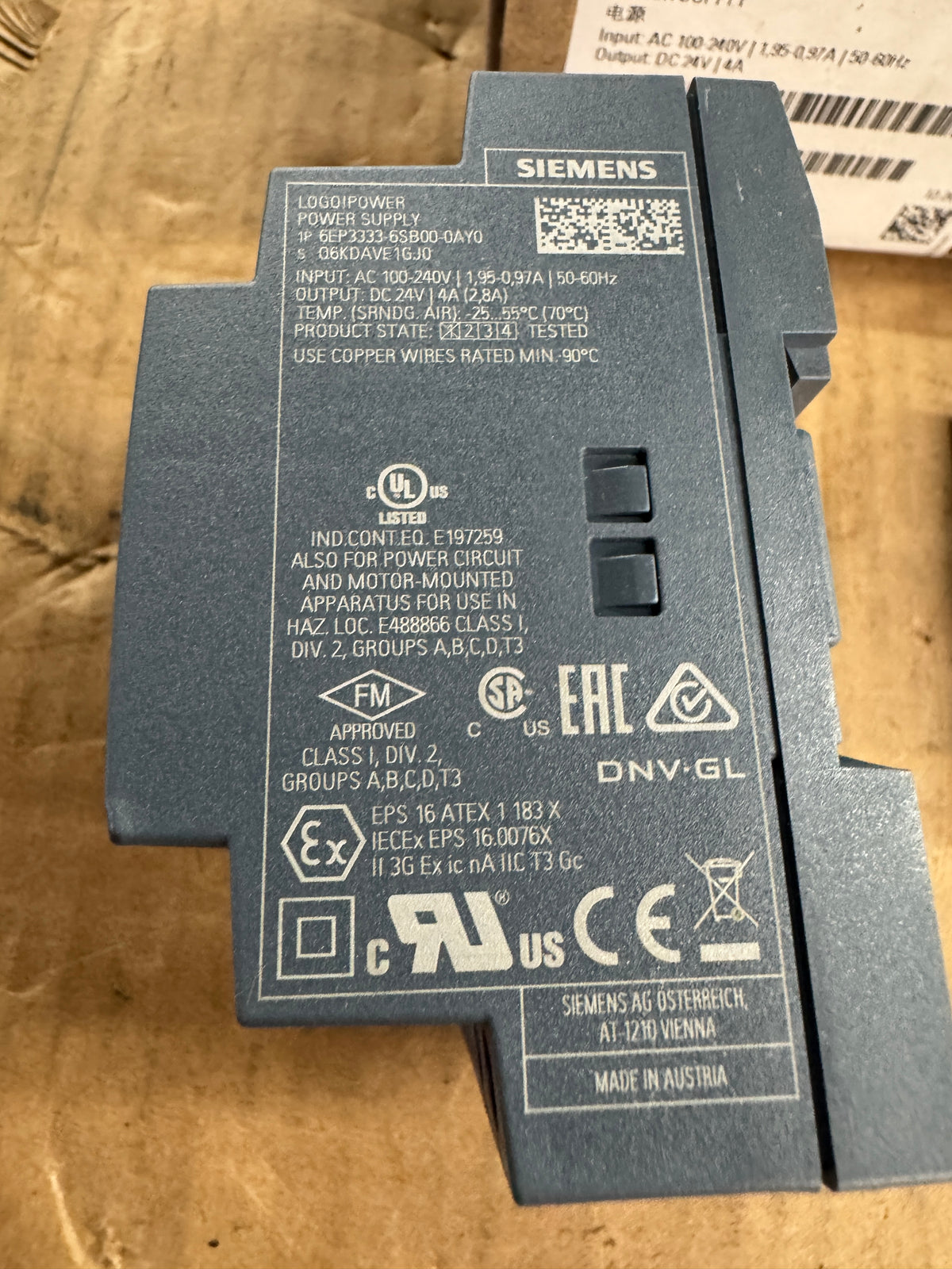 Siemens 6EP3333-6SB00-0AY0 Power Supply 24V DC Open Box Unused