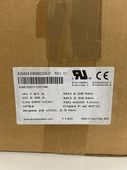 B&R Automation Servo Motor 8JSA33.E9045D200-0 - Variable 4000 RPM