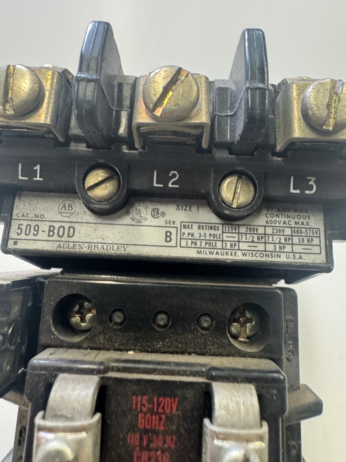 Allen-Bradley Magnetic Motor Starter 509-BOD