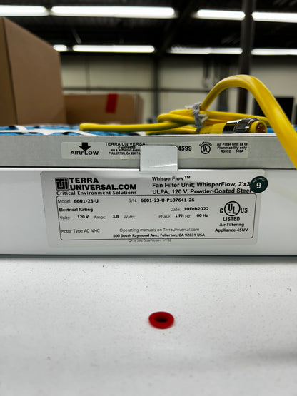 Terra Universal 6601-23-U Fan Filter Unit 120 V Appears Unused