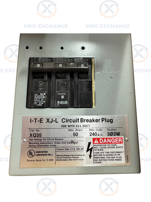 Siemens Circuit Breaker Bus Plug XQ35 240 VAC