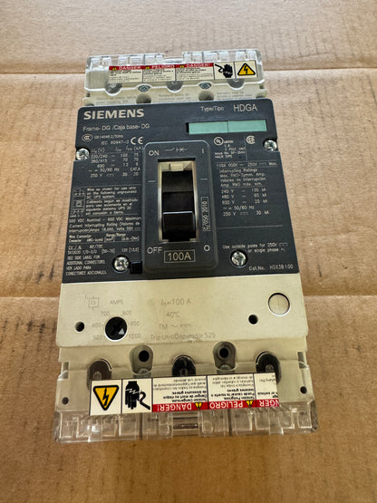 Siemens HDX3B100 Molded Case Circuit Breaker 600V AC / 250V DC Untested Surplus