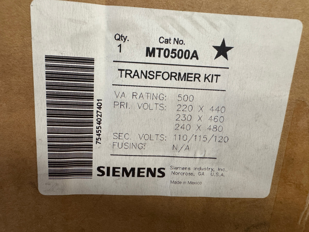 Siemens MT0500A Control Transformer Factory Sealed