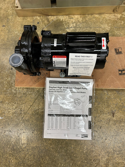 Dayton Centrifugal Pump 2ZXL7 1-1/4 in NPT Inlet, 1 in NPT Discharge 82 ft Max Head