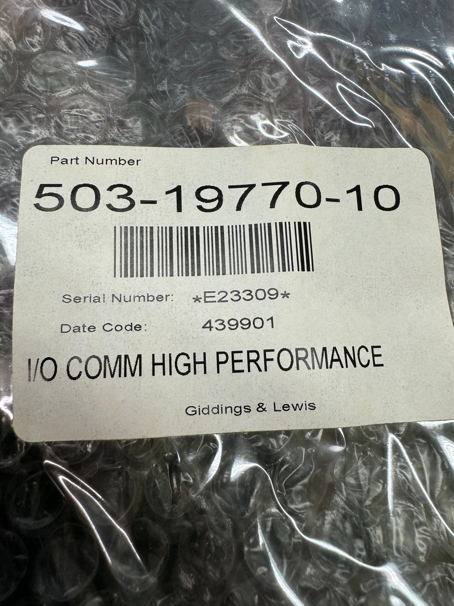 Giddings & Lewis I/O Comm High Performance Board 503-19770-10