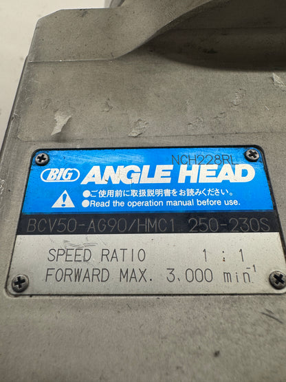 Big Daishowa Right Angle Head BCV50-AG90/HMC1.250-230S | CAT50 | 1-1/4 In. HMC Collet Chuck Output | Orientation: Radial