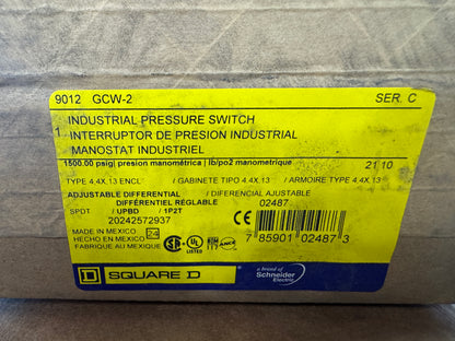 Square D Industrial Pressure Switch 9012 GCW-2 480V AC