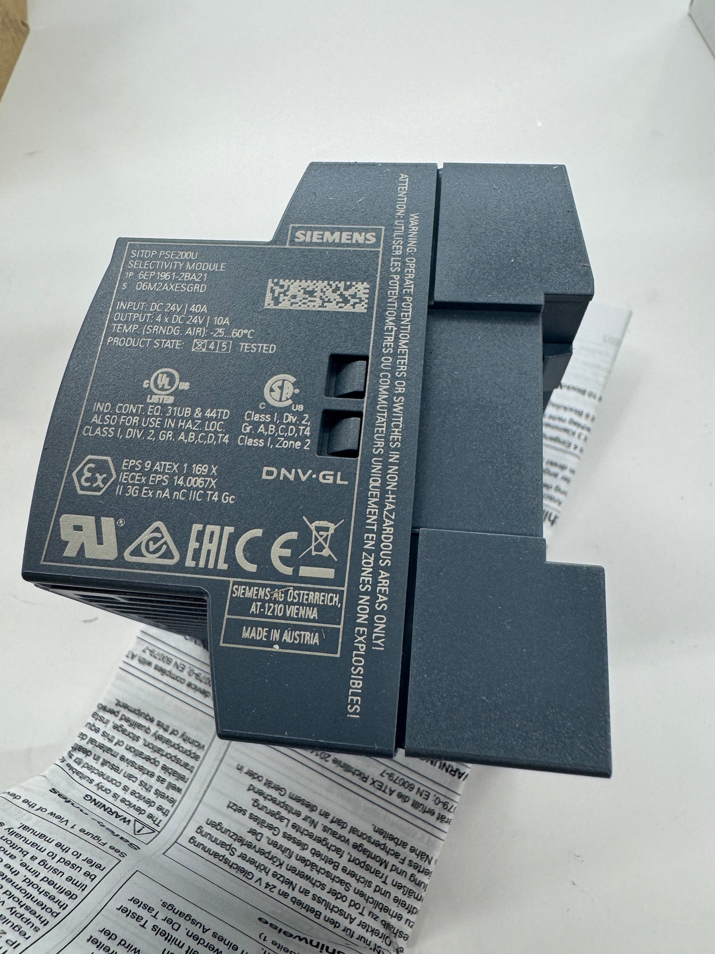 Siemens Selectivity Module 6EP1961-2BA21 DC 24V
