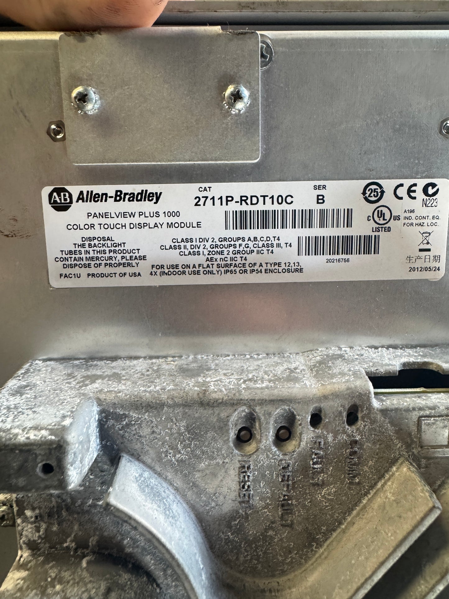 Allen-Bradley Color Touch Display Module 2711P-RDT10C A Ser F