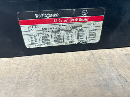 Westinghouse Molded Case Circuit Breaker KA3225F 600V AC