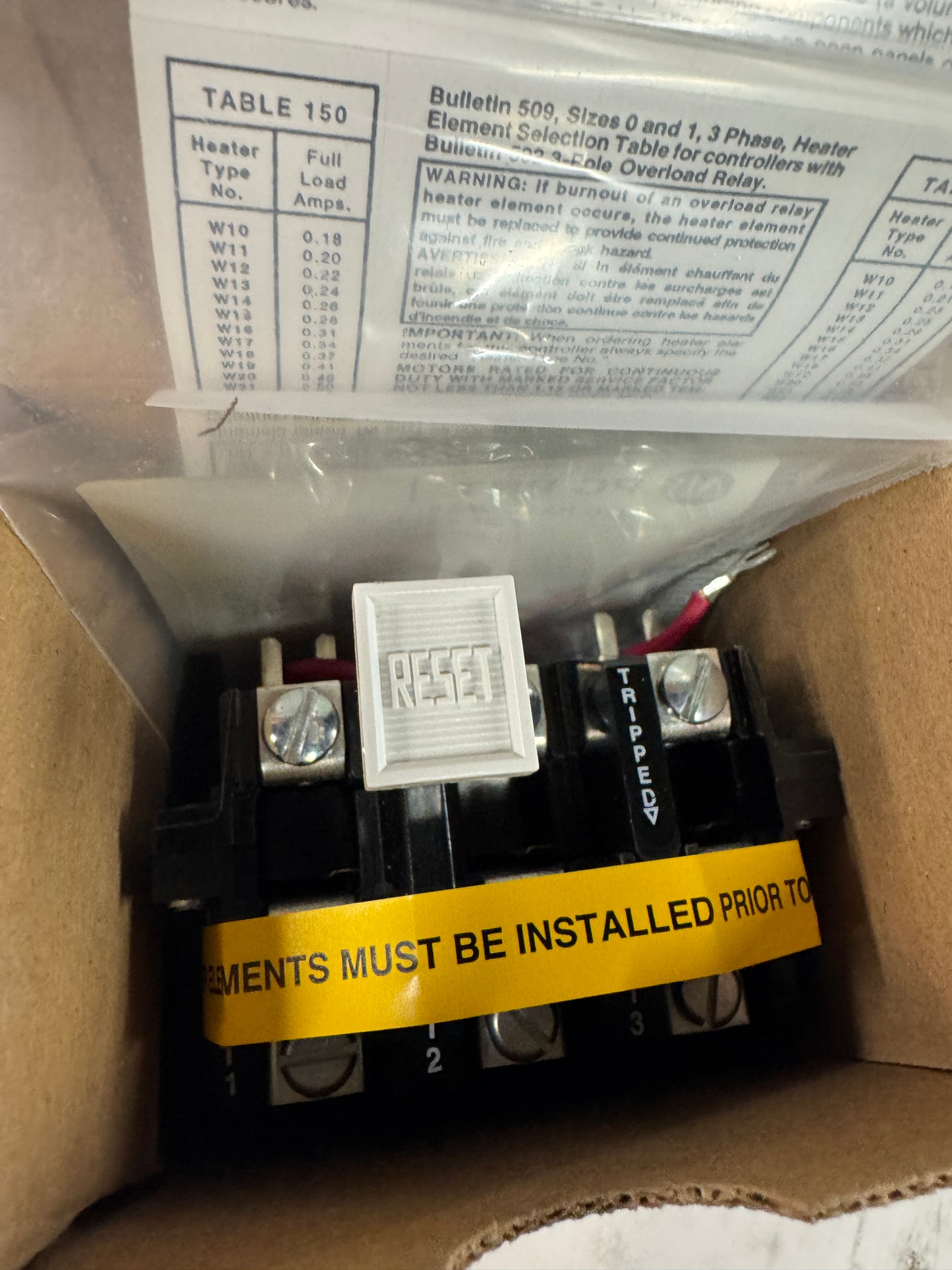Allen-Bradley NEMA Size 1 Motor Starter 509-BOD