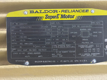 Bosch Rexroth A10VSO71DFR Hydraulic Pump with Baldor CEM4115T-AAA10VSO Drive, 280 bar