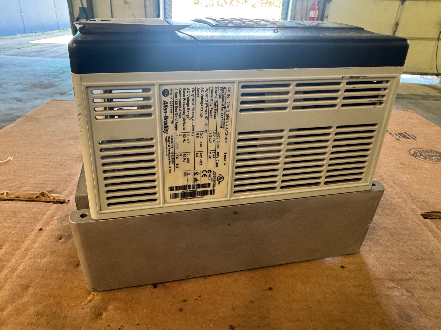 Allen-Bradley 20AD5P0A3AYNNNC0 Variable Frequency Drive 480V AC 3-Phase Untested Surplus 01435