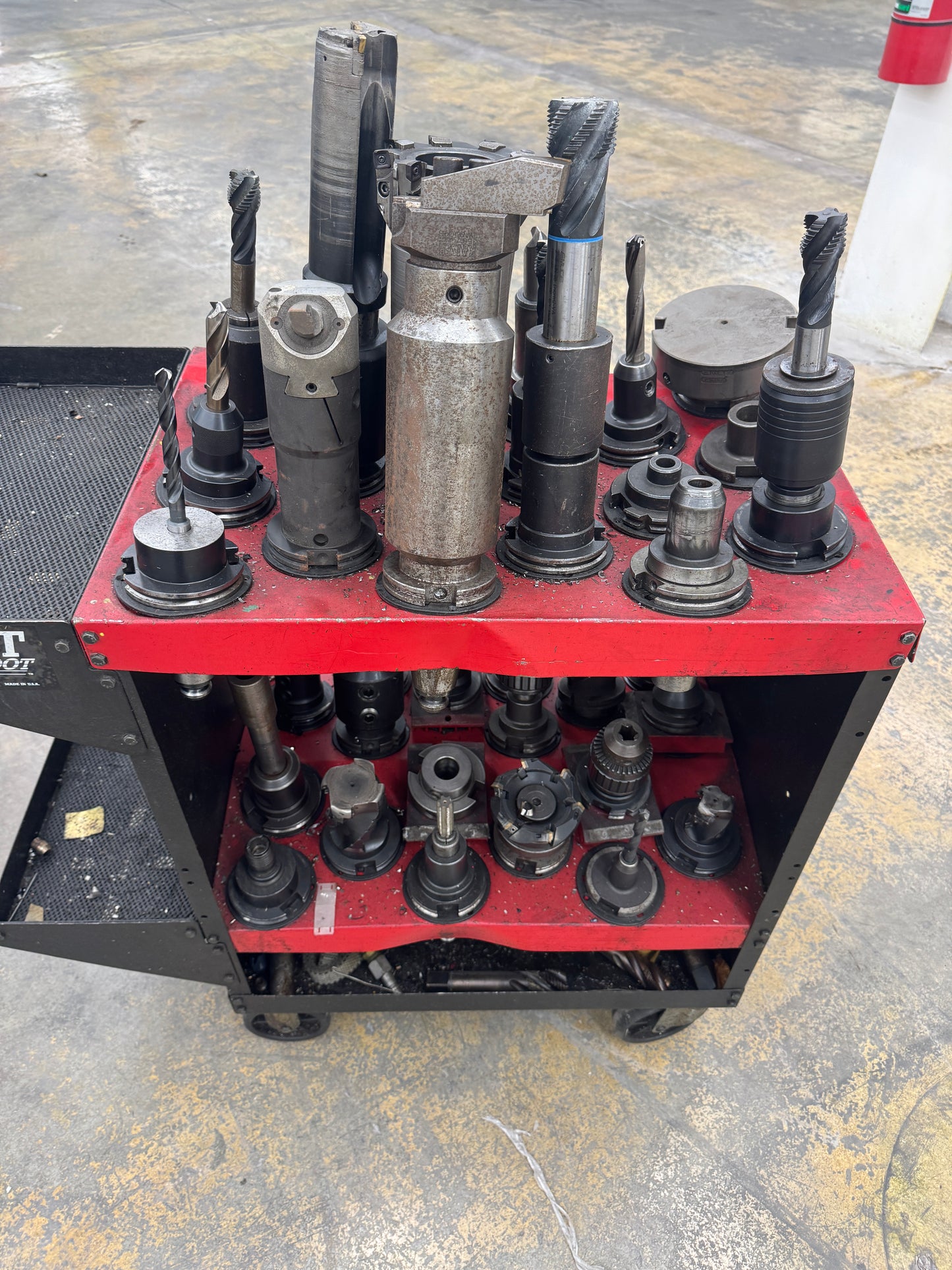 Mixed CAT50 Tooling Lot with Cart | CAT50