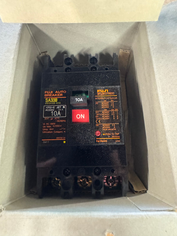 Fuji Electric BB3ASB-010 Circuit Breaker 550V AC Inspected Surplus - Appears Unused