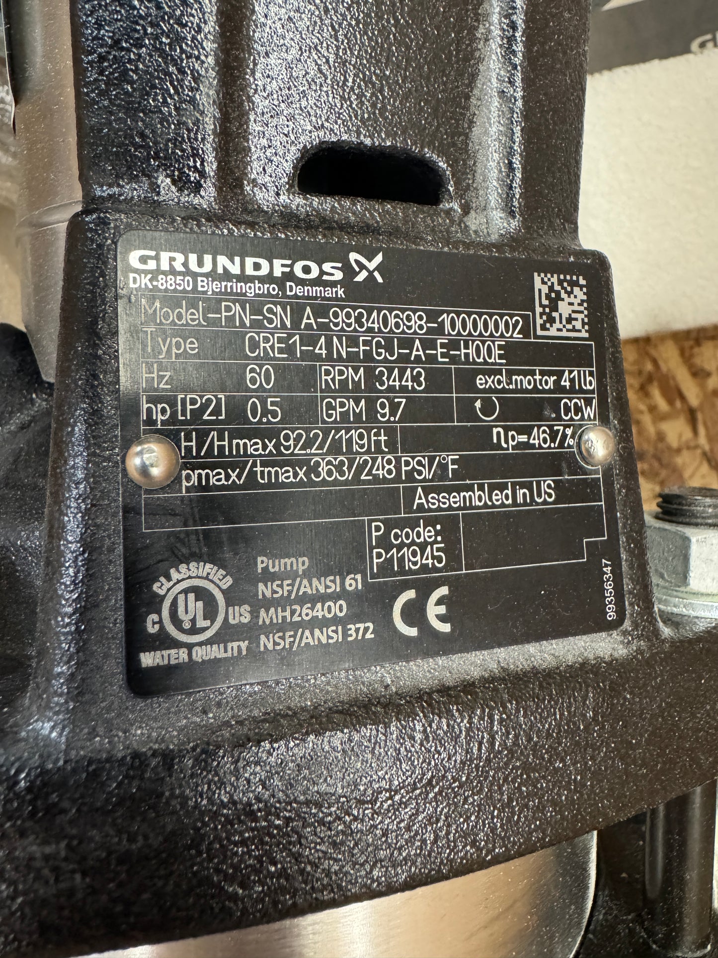 Grundfos 99389085 - CRE 5-4 N-FGJ-A-E-HQQE Vertical Multistage Centrifugal Pump with Integrated Variable Speed Drive m00267