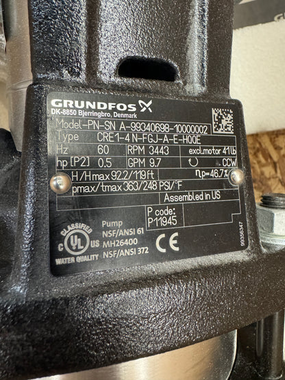 Grundfos 99389085 - CRE 5-4 N-FGJ-A-E-HQQE Vertical Multistage Centrifugal Pump with Integrated Variable Speed Drive m00267