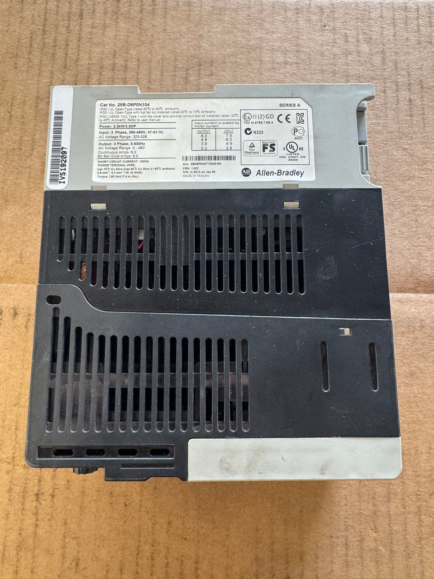 Allen-Bradley 25B-D6P0N104 Variable Frequency Drive 480V 3-Phase
