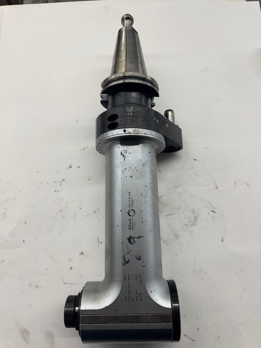 Alberti Right Angle Head T90-3.5,R=242 / Serial 17360011 | CAT40 | ER32 Collet Output, 4000 RPM Max, 1:1 Ratio | Orientation: Radial