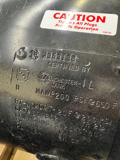 Manchester Horizontal Air Receiver Tank 304962 200 PSI MAWP