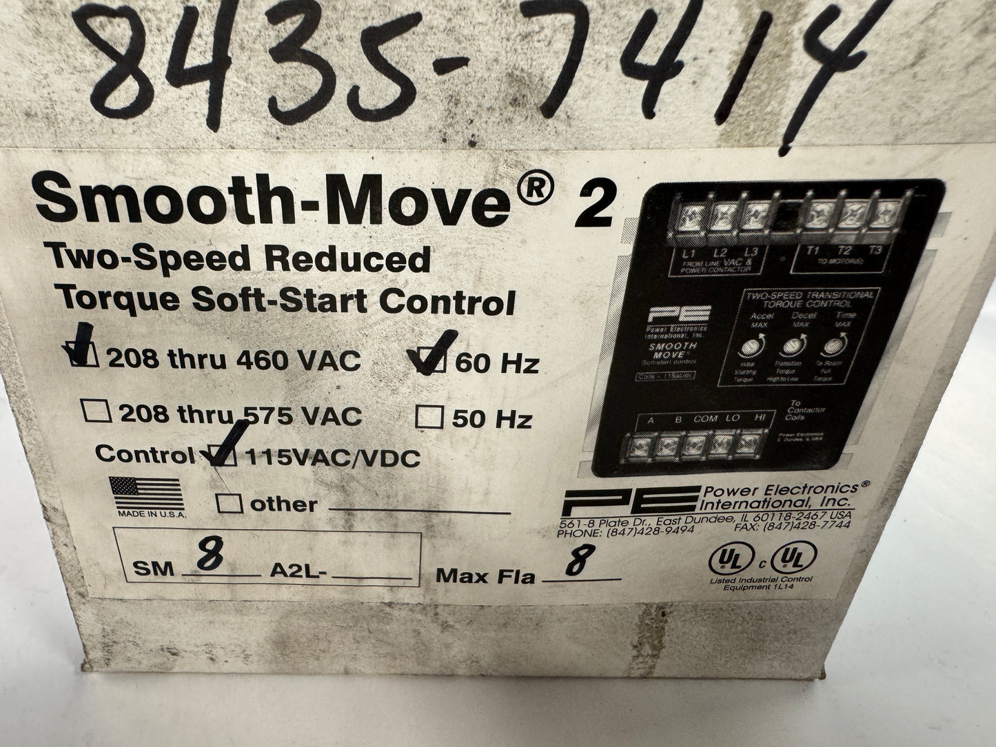 Power Electronics International Two Speed Soft Start Controller SM8A2L 200 to 460 VAC